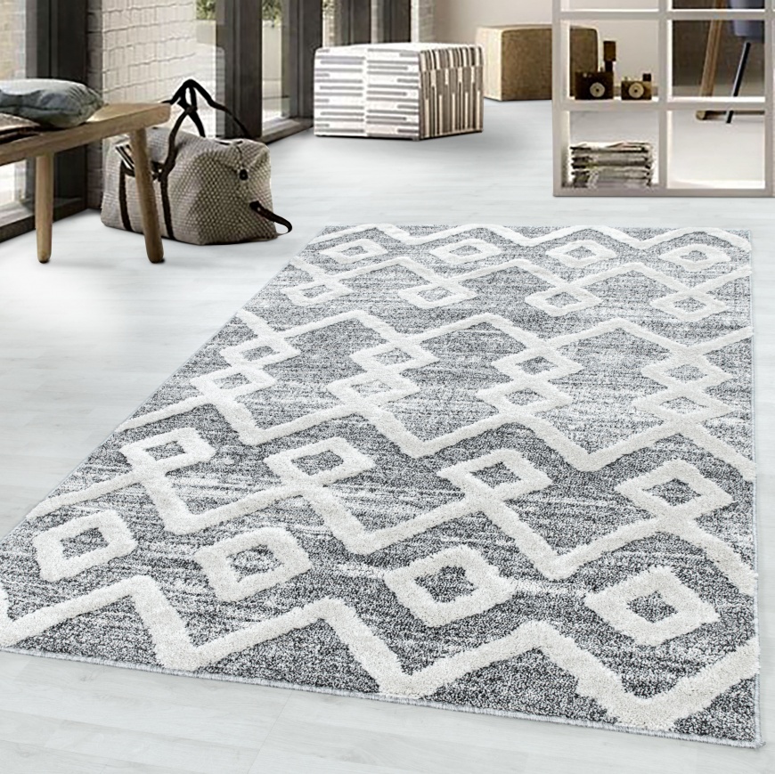 Roma Designer Inca Diamond Grey Rug